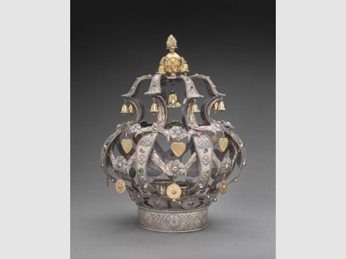Polish, Torah Crown, late 18th–early 19th century, silver, silver‐gilt, and paste stones